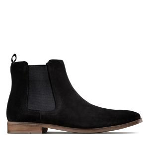 Men's Clarks Stanford Top Chelsea Boots Black | CLK459ZTS