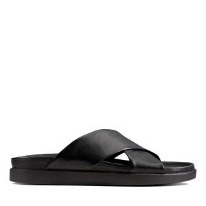 Men's Clarks Sunder Cross Sandals Black | CLK643MZA