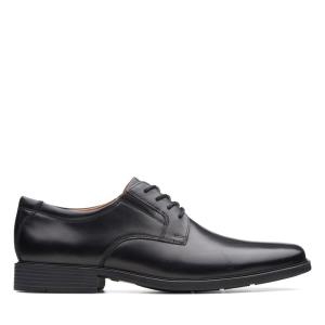 Men's Clarks Tilden Plain Black Shoes Black | CLK095TIJ