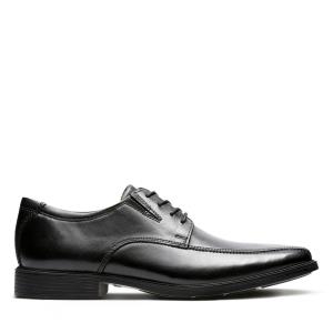 Men's Clarks Tilden Walk Black Shoes Black | CLK691ADO