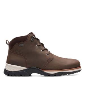 Men's Clarks Topton Mid GORE-TEX Ankle Boots Dark Brown | CLK046NGO