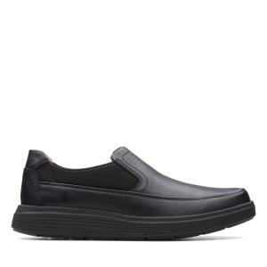 Men's Clarks Un Abode Go Black Shoes Black | CLK572XIH