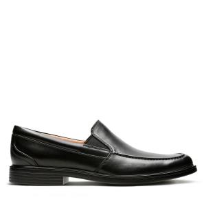 Men's Clarks Un Aldric Slip Black Shoes Black | CLK284BSC