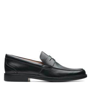 Men's Clarks Un Aldric Step Black Shoes Black | CLK820AWZ