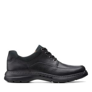 Men's Clarks Un Brawley Lace Black Shoes Black | CLK862SVK