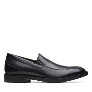 Men's Clarks Un Hugh Step Loafers Black | CLK492LGV