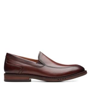 Men's Clarks Un Hugh Step Loafers Brown | CLK206FCG