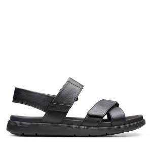 Men's Clarks Un Wilmore Band Sandals Black | CLK962WGJ