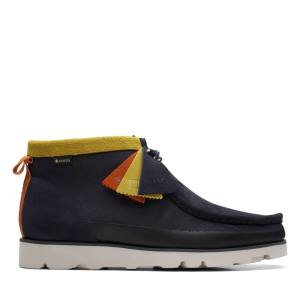 Men's Clarks Wallabee 2.0 GORE-TEX Casual Boots Navy | CLK740JMQ