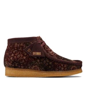 Men's Clarks Wallabee Boot Casual Boots Burgundy | CLK132VLI