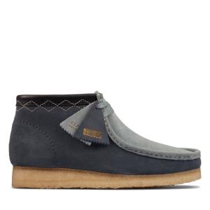 Men's Clarks Wallabee Boot Casual Boots Blue | CLK409PKS