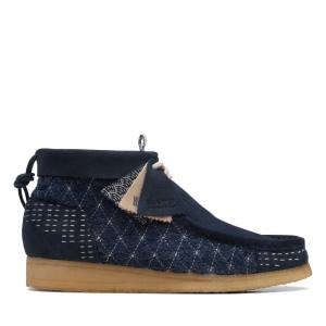 Men's Clarks Wallabee Casual Boots Navy | CLK016YSR