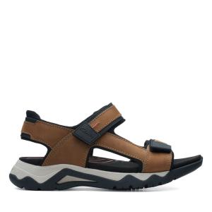 Men's Clarks Wave2.0 Jump Sandals Brown | CLK465EUI