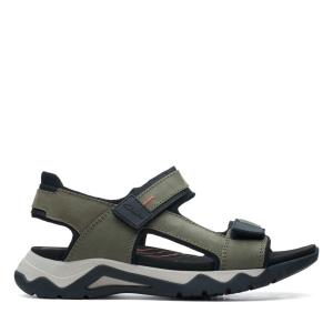 Men's Clarks Wave2.0 Jump Sandals Olive | CLK258JEX