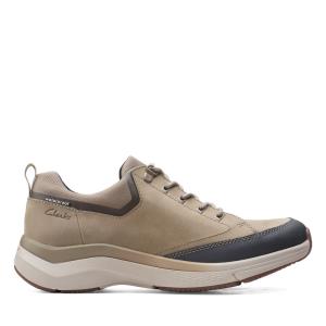 Men's Clarks Wave 2.0 Vibe Sneakers Olive | CLK906YKA