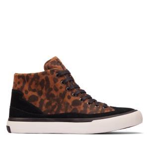 Women's Clarks Aceley Zip Hi Sneakers Leopard | CLK732ZLI