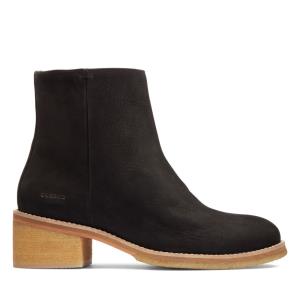 Women's Clarks Amara Crepe Heeled Boots Black | CLK968UDN