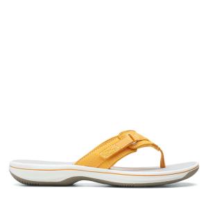 Women's Clarks Brinkley Sea Sandals Yellow | CLK342DBM