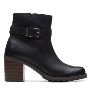 Women's Clarks Clarkwell Hall Ankle Boots Black | CLK362EGL