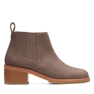 Women's Clarks Cologne Top Ankle Boots Dark Grey Brown | CLK736VIL