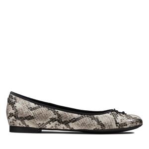 Women's Clarks Couture Bloom Ballet Flats Grey Snake | CLK834YLH