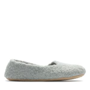 Women's Clarks Cozily Curl Slippers Grey | CLK237QFJ