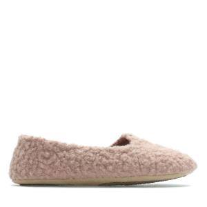 Women's Clarks Cozily Curl Slippers Rose | CLK793AXE