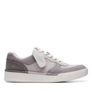 Women's Clarks Craft Cup Court Sneakers Light Grey | CLK349OGD