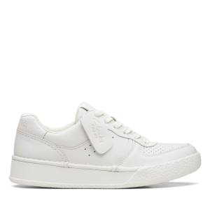 Women's Clarks Craft Cup Court Sneakers White | CLK486JQH