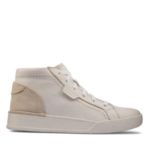 Women's Clarks Craft Cup Hi Sneakers White | CLK617FDU