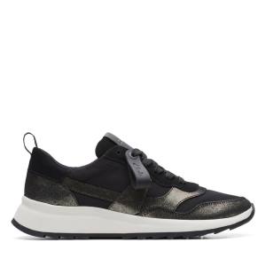 Women's Clarks Dash Lite Jazz Sneakers Black | CLK872QKW