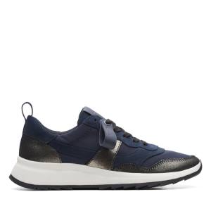 Women's Clarks Dash Lite Jazz Sneakers Navy | CLK671QDA