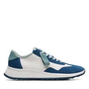 Women's Clarks Dash Lite Lo Sneakers White / Blue | CLK463YPL