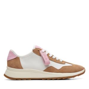 Women's Clarks Dash Lite Lo Sneakers White / Brown | CLK847YRM