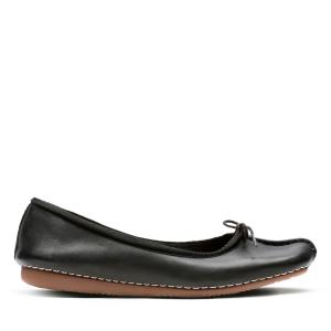 Women's Clarks Freckle Ice Flat Shoes Black | CLK812ZER