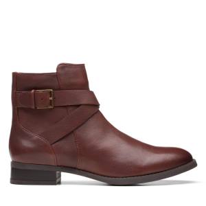 Women's Clarks Hamble Buckle Ankle Boots Brown | CLK562BIH