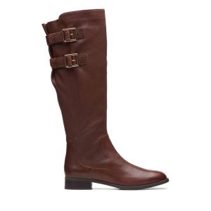 Women's Clarks Hamble Up Knee-high Boots Brown | CLK189BSR