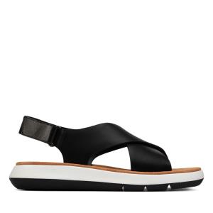 Women's Clarks Jemsa Cross Sandals Black | CLK743INE