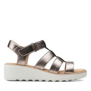 Women's Clarks Jillian Quartz Sandals Metal | CLK643LFR