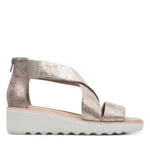 Women's Clarks Jillian Rise Sandals Blue Grey Metal | CLK031CRE