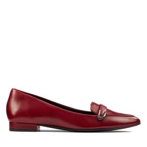 Women's Clarks Laina 15 Buckle Ballet Flats Red | CLK376AJX