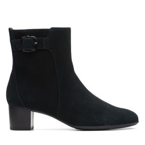 Women's Clarks Linnae Up Ankle Boots Black | CLK658VNS