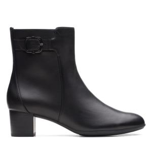 Women's Clarks Linnae Up Heeled Boots Black | CLK142SHQ