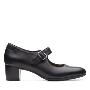 Women's Clarks Linnae Walk Heels Shoes Black | CLK753FZX