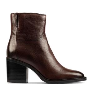 Women's Clarks Mascarpone 2 Go Heeled Boots Dark Brown | CLK643WST