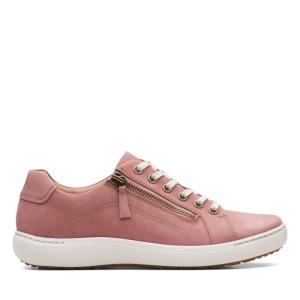 Women's Clarks Nalle Lace Flat Shoes Rose | CLK319ODA