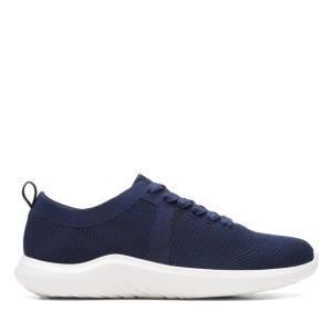 Women's Clarks Nova Glint Sneakers Navy | CLK215TGE