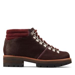 Women's Clarks Orianna Alpine Ankle Boots Burgundy | CLK187CXP