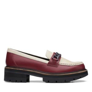 Women's Clarks Orianna Edge Loafers Dark Red | CLK826BOS