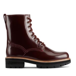 Women's Clarks Orianna Hi Ankle Boots Burgundy | CLK346BWQ